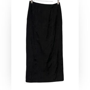 Cambridge Dry Goods Vintage Suede Like Maxi Skirt Black Size 6